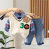 Spring and autumn boys casual sweater waistcoat set of three